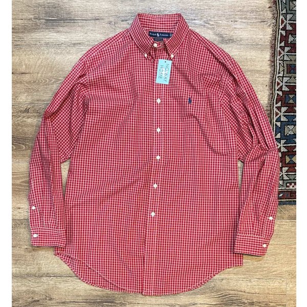 画像1: POLO RALPH LAUREN【ラルフローレン】YARMOUTH ヤーマス【赤×白】チェック【コットンボタンダウンシャツ】【15 1/2】 