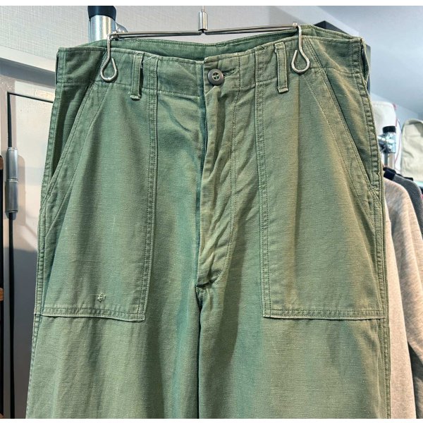 画像4: 70's【米軍実物】【ビンテージ】【ベイカーパンツ】UFOボタン Wステッチ OG107【ユーティリティパンツ】【32×33】 