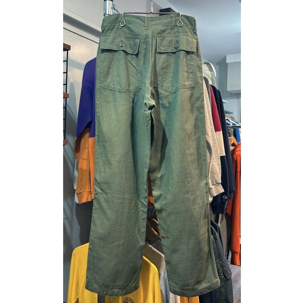 画像5: 70's【米軍実物】【ビンテージ】【ベイカーパンツ】UFOボタン Wステッチ OG107【ユーティリティパンツ】【32×33】 