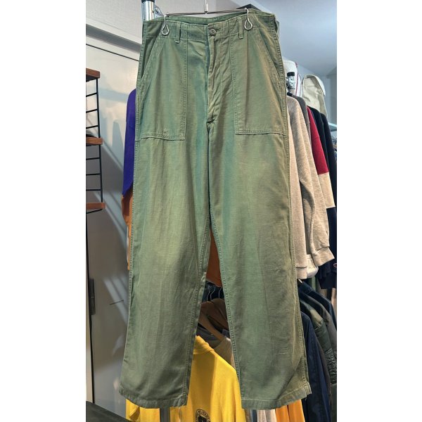 画像2: 70's【米軍実物】【ビンテージ】【ベイカーパンツ】UFOボタン Wステッチ OG107【ユーティリティパンツ】【32×33】 