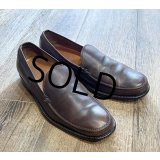 【イタリー製】【john varvatos】ジョン ヴァルヴェイトス【ブラウン】 【ローファー】レザーシューズ【US８ 1/2】 