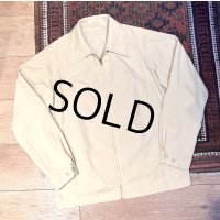 70's【ビンテージ】【LONDON FOG】【ロンドンフォグ】【ライトベージュ】【ジップアップブルゾン】【ジップアップジャケット】【US40-long】 