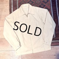 70's【ビンテージ】【LONDON FOG】【ロンドンフォグ】【ライトベージュ】【ジップアップブルゾン】【ジップアップジャケット】【US40-long】 