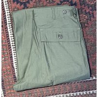 デッドストック【60's】【米軍実物】U.S.ARMY【ビンテージ】OG107【ベイカーパンツ】サイドアジャスター付き【ユーティリティパンツ】【32ｘ33】 