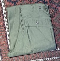 デッドストック【60's】【米軍実物】U.S.ARMY【ビンテージ】OG107【ベイカーパンツ】サイドアジャスター付き【ユーティリティパンツ】【32ｘ33】 