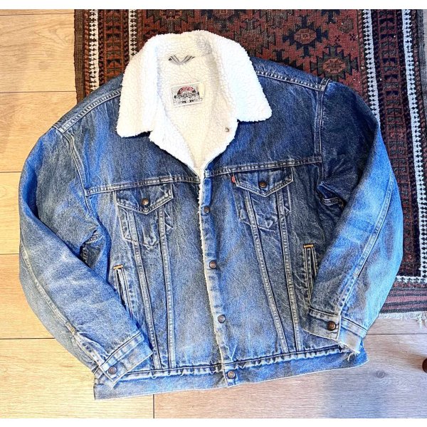 画像1: 【90s~】ビンテージ【Levis】リーバイス 70609-0216【裏ボア付き】【デニムジャケット】ボアジャン サイズXL 