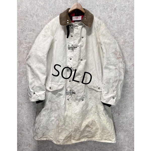 画像1: 70's【ビンテージ】【GLOBE】【白×裏地赤チェック】CHIEF BTFD【ファイヤーマンコート】ジャケット【US42】  