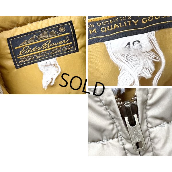 画像2: 〜80's【ビンテージ】【Eddie Bauer】【エディーバウアー】【ベージュ】スカイライナー 黒タグ ダウン【ダウンベスト】【US40】 