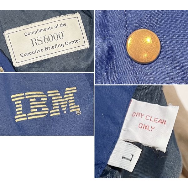 画像2: 【90's〜】【ビンテージ】【IBM】ナイロンｘヌバック 切り返し【紺ｘベージュ】【スタジャン】【サイズL程度】 