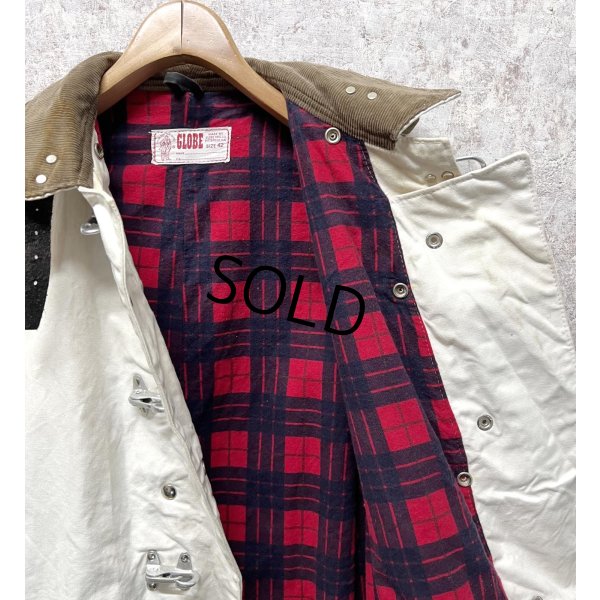 画像3: 70's【ビンテージ】【GLOBE】【白×裏地赤チェック】CHIEF BTFD【ファイヤーマンコート】ジャケット【US42】  
