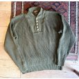 画像1: 【〜90's】【ビンテージ】【エディーバウアー】ODカラー【ヘンリーネックコットンセーター】【サイズＭ】<br> (1)