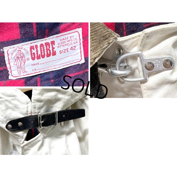 画像2: 70's【ビンテージ】【GLOBE】【白×裏地赤チェック】CHIEF BTFD【ファイヤーマンコート】ジャケット【US42】  