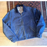 【〜70's】【ビンテージ】【ブランケット裏地つき】【デニムブルゾン】カバーオール サイズL程度 