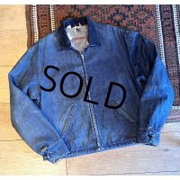 【〜70's】【ビンテージ】【ブランケット裏地つき】【デニムブルゾン】カバーオール サイズL程度 