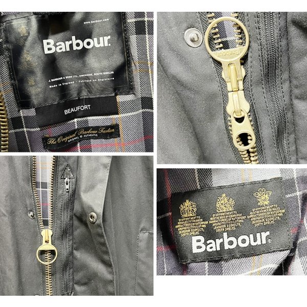 画像2: 程度良好!!【ビンテージ】【イングランド製】 【バブアー】【Barbour】フード付き【黒】ビューフォート【オイルドジャケット】36 