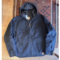  ビンテージ【carhartt】【カーハート】【黒】アクティブジャケット【ダック地】【フルジップパーカー】【サイズXL】 