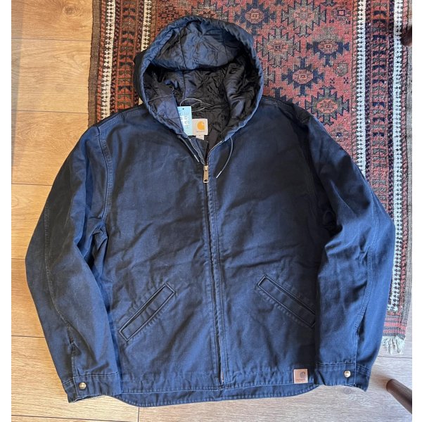 画像1:  ビンテージ【carhartt】【カーハート】【黒】アクティブジャケット【ダック地】【フルジップパーカー】【サイズXL】