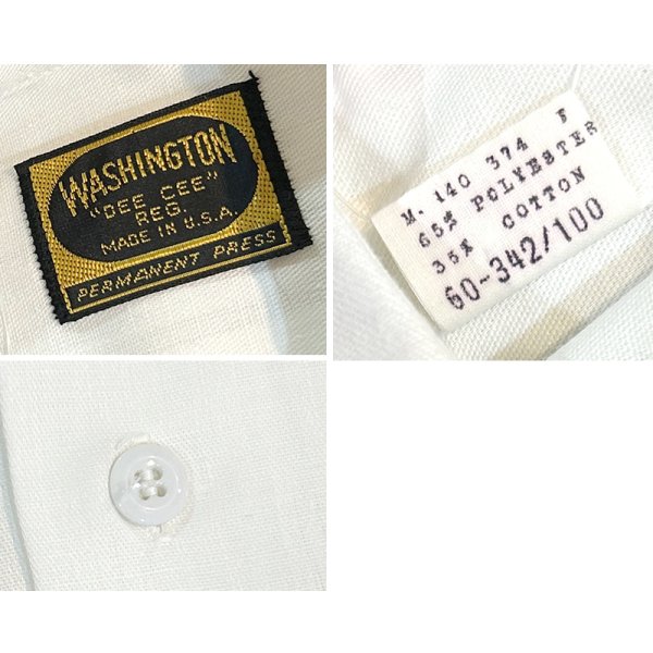 画像3: 【デッドストック】USA製【ビンテージ】【WASHINGTON DEECEE】ワシントン・ディーシー【白】無地【ワークシャツ】【サイズM】