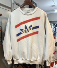 〜90’ｓUSA製【ビンテージ】【アディダス】adidas【トレフォイルロゴ】白【ロゴスウェット】【サイズL】 