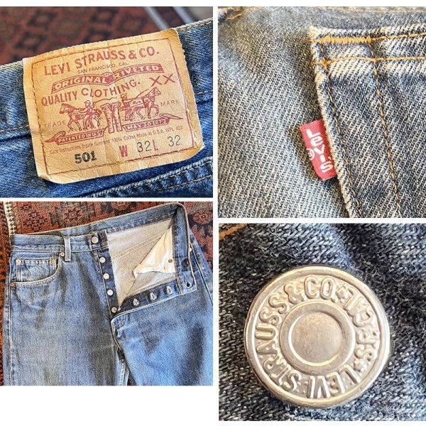 画像2: 90's【ビンテージ】【USA製】【LEVI'S】【リーバイス】【501】【デニムパンツ】【32×32】 