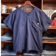 画像1: 【カーハート】ビンテージ【紺】リップストップ【メディカルユニフォーム】【ワークシャツ】ナースシャツ【半袖シャツ】【サイズＭ】 <br> (1)