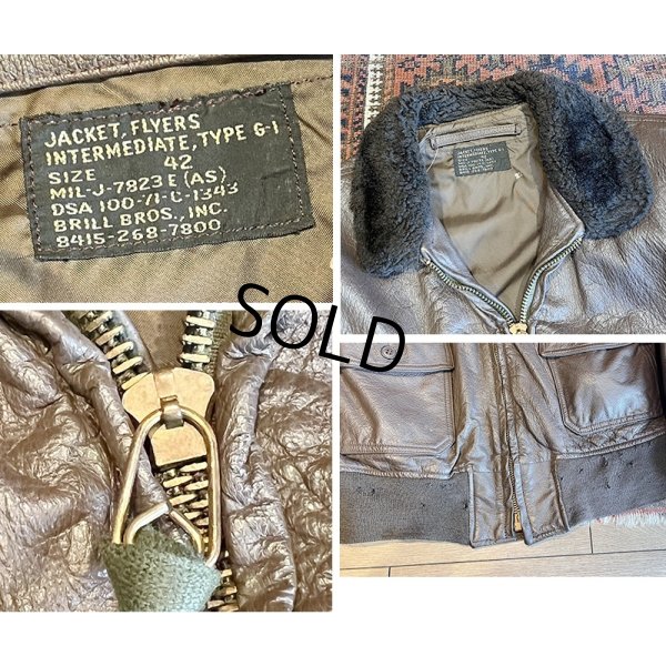 画像2: 70's【米軍実物】【ビンテージ】【U.S.NAVY】BRILL BROS製【G-1】【フライトジャケット】【US42】 