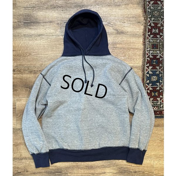 画像2: 90's【USA製】【ビンテージ】ラッセル【紺ｘグレー】【ダブルフェイス】【スウェットパーカー】サイズＬ 