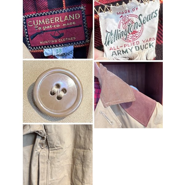 画像2: 〜60's【ビンテージ】【CUMBERLAND】カンバーランド【ライトブラウンｘ裏地赤チェック】【ハンティングジャケット】【US38】  