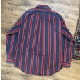 画像3:  ビンテージ【POLO RALPH LAUREN】ラルフローレン【紺ｘ赤ストライプ】【コットンシャツ】サイズL<br> (3)