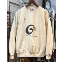 90's【USA製】ビンテージ【LEE】【リー】【生成り】【猫】ねこ【What is the sound of one cat happing?】【スウェット】【サイズL】 