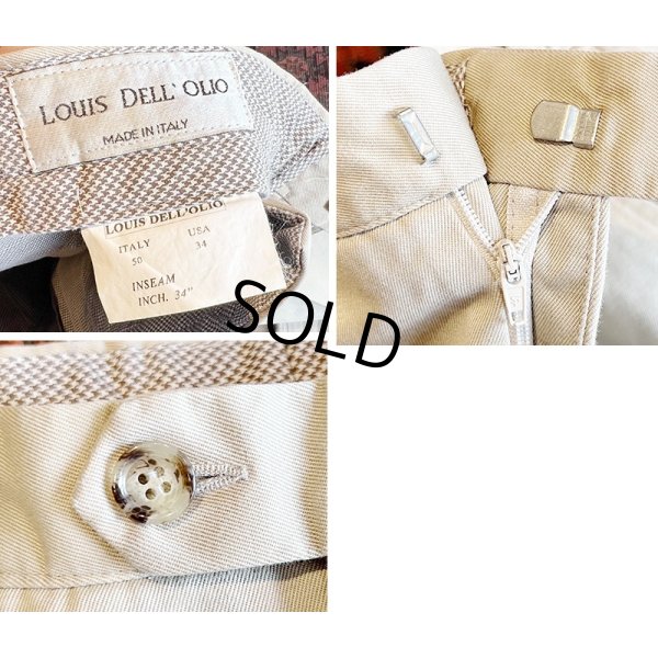 画像3: 【イタリー製】【ビンテージ】【LOUIS DELL'OLIO】【ベージュ】2タック チノパンツ【34ｘ34】 