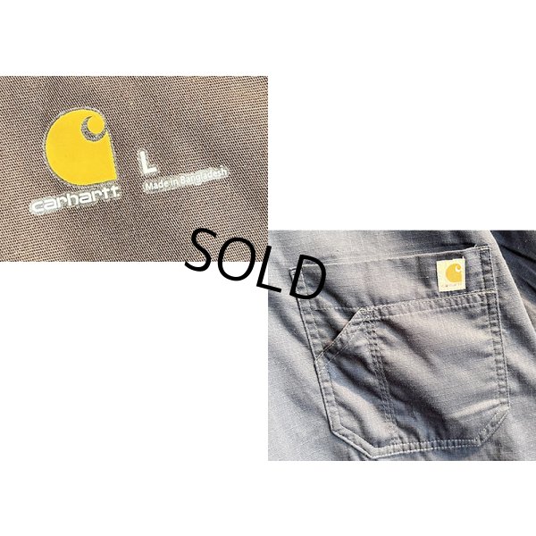 画像2: 【カーハート】ビンテージ【紺】リップストップ【メディカルユニフォーム】【ワークシャツ】ナースシャツ【半袖シャツ】【サイズＭ】  