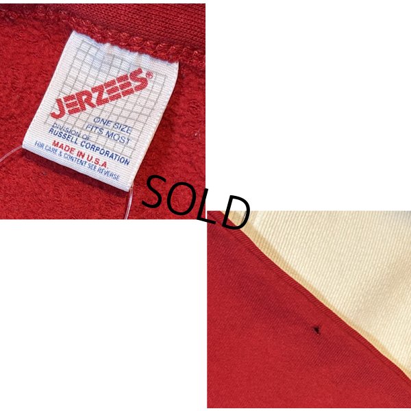 画像2: 【90’s】【USA製】【ビンテージ】【JERZEES】ジャージーズ【赤】無地【スウェットカーディガン】【フリーサイズ】 