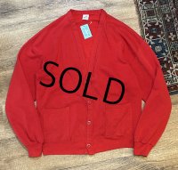 【90’s】【USA製】【ビンテージ】【JERZEES】ジャージーズ【赤】無地【スウェットカーディガン】【フリーサイズ】 
