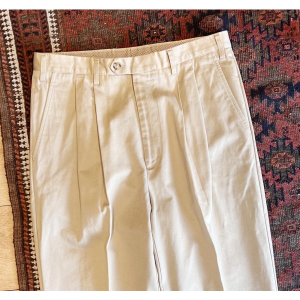 画像4: 【イタリー製】【ビンテージ】【LOUIS DELL'OLIO】【ベージュ】2タック チノパンツ【34ｘ34】 
