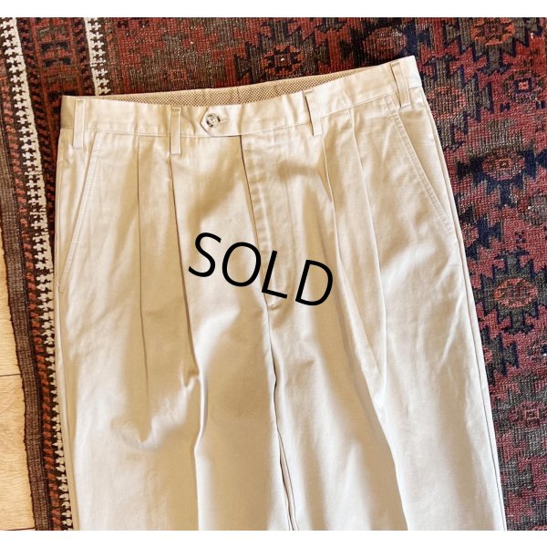 画像4: 【イタリー製】【ビンテージ】【LOUIS DELL'OLIO】【ベージュ】2タック チノパンツ【34ｘ34】 