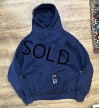 90's【USA製】【ビンテージ】ラッセル【紺ｘグレー】【ダブルフェイス】【スウェットパーカー】サイズＬ 