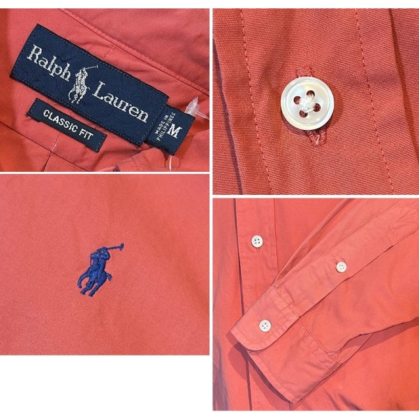 画像2: ビンテージ POLO RALPH LAUREN【ポロラルフローレン】【CLASSIC FIT】胸刺繡ロゴ入り【薄紅色】【ボタンダウンシャツ】【サイズM】  