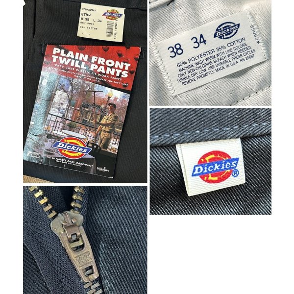 画像3: デッドストック 80's【USA製】ビンテージ【ディッキーズ】【Dickies】【黒】【ワークパンツ】【38ｘ34】 