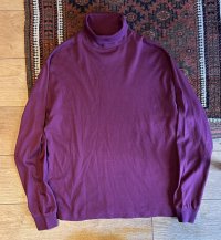 〜90'ｓ【エディーバウアー】Eddie Bauer【エンジ】無地【タートルネックロンT】【サイズXL】 