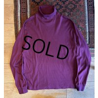 〜90'ｓ【エディーバウアー】Eddie Bauer【エンジ】無地【タートルネックロンT】【サイズXL】 