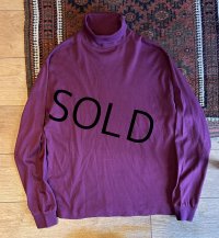 〜90'ｓ【エディーバウアー】Eddie Bauer【エンジ】無地【タートルネックロンT】【サイズXL】 