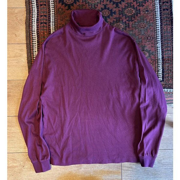 画像1: 〜90'ｓ【エディーバウアー】Eddie Bauer【エンジ】無地【タートルネックロンT】【サイズXL】 