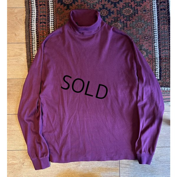 画像1: 〜90'ｓ【エディーバウアー】Eddie Bauer【エンジ】無地【タートルネックロンT】【サイズXL】 