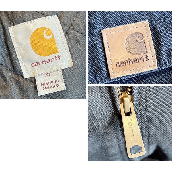 画像2:  ビンテージ【carhartt】【カーハート】【黒】アクティブジャケット【ダック地】【フルジップパーカー】【サイズXL】