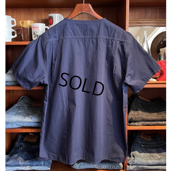 画像3: 【カーハート】ビンテージ【紺】リップストップ【メディカルユニフォーム】【ワークシャツ】ナースシャツ【半袖シャツ】【サイズＭ】  