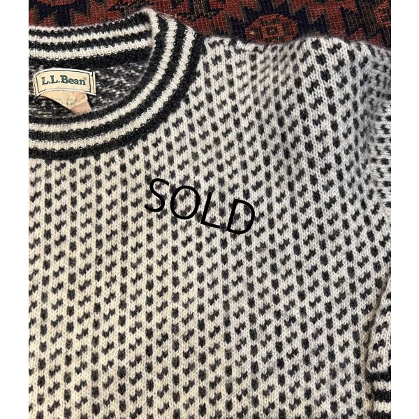 画像4: 80’s ノルウェー製【L.L.Bean】【ＬＬビーン】【バーズアイ】【白×黒】【ウールニットセーター】【サイズＬ】 