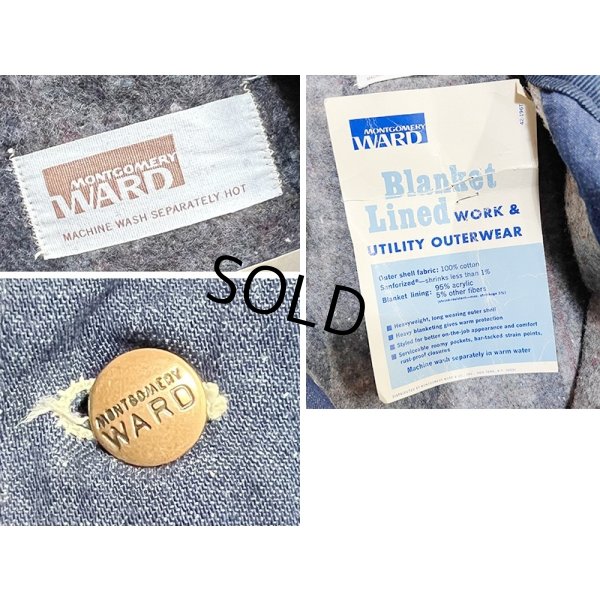 画像2: デッドストック【ビンテージ】【Montgomery Ward】モンゴメリワード【裏地ブランケット付き】【デニムカバーオール】【US44】 