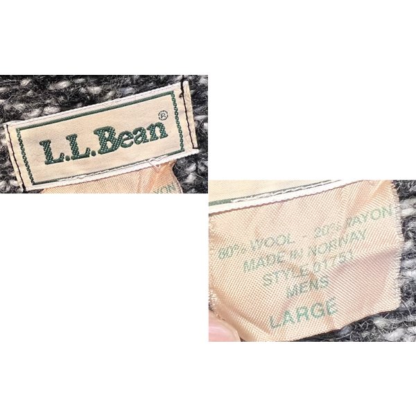 画像2: 80’s ノルウェー製【L.L.Bean】【ＬＬビーン】【バーズアイ】【白×黒】【ウールニットセーター】【サイズＬ】 