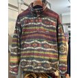 画像1: 90s ビンテージ【パタゴニア】patagonia【雪無し】紫ｘ緑ｘエンジ【サカジャウィア柄】【スナップT】【フリースプルオーバー】【サイズＬ】<br> (1)